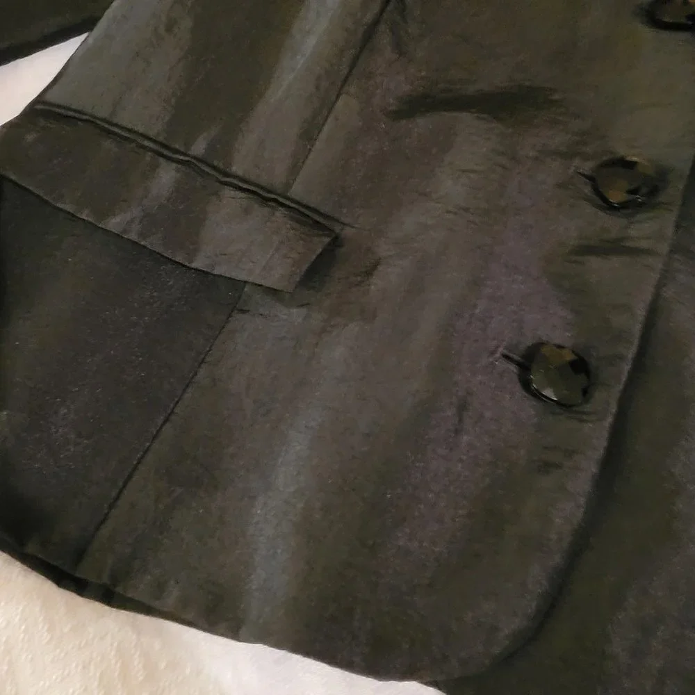 Simon Chang Vintage 90s Tuxedo-Style Jacket, Convertible, Black - Picture 6 of 9